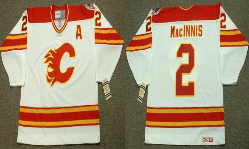 2019 Men Calgary Flames 2 Macinnis white CCM NHL jerseys